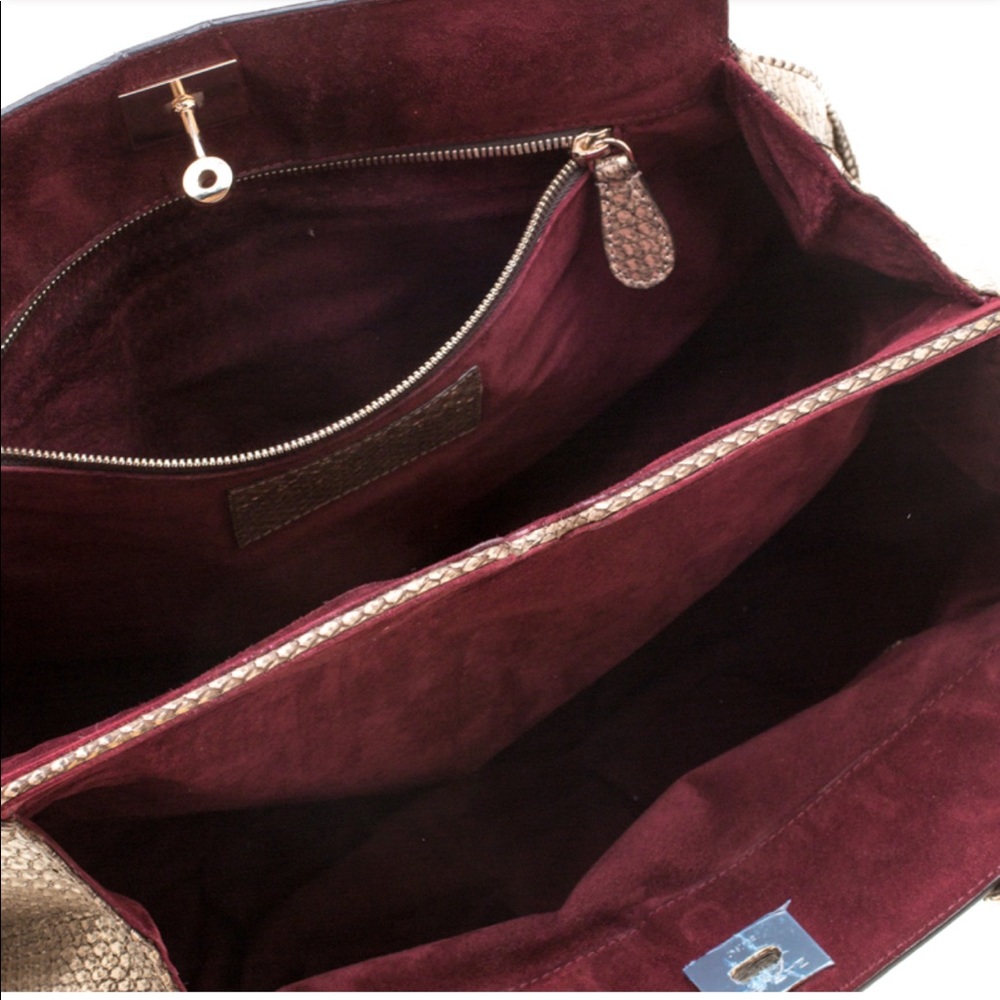 Zagliani Python Tote Handbag - Picture 2 of 2